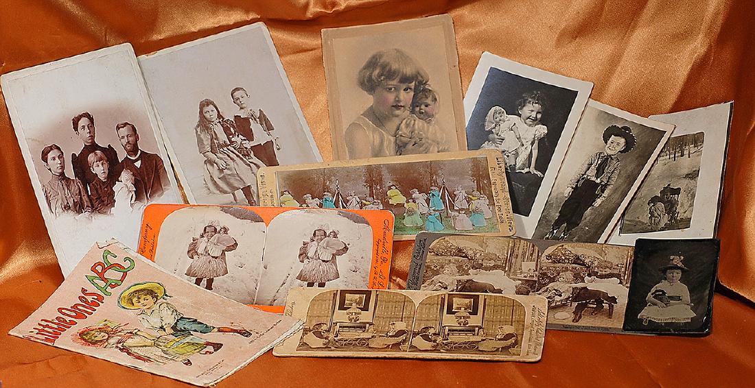 GROUP OF ANTIQUE PHOTOS, TINTYPES, AND STEREOVIEW CARDS (1 of 1)