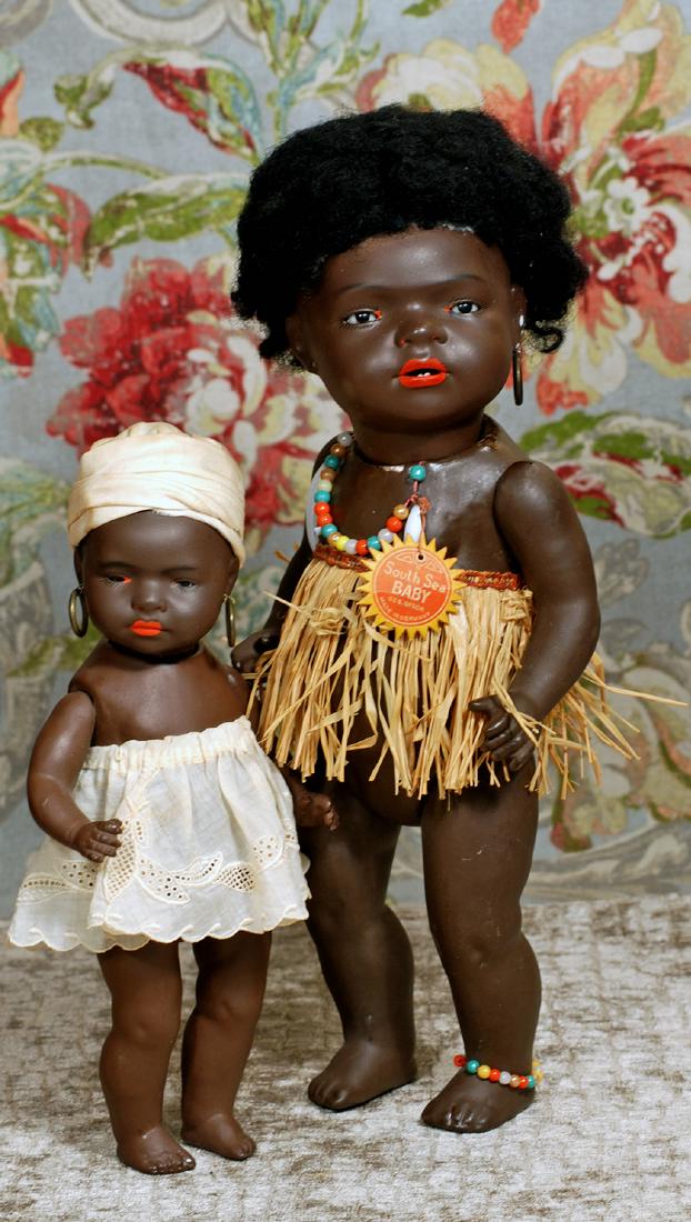 GERMAN BISQUE CHARACTER WITH BROWN COMPLEXION BY E. (1 of 2)