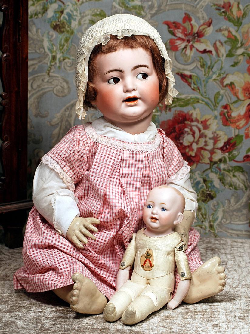 GERMAN BISQUE TODDLER ON RARE KID BODY 12 ½" Solid-dome (1 of 2)