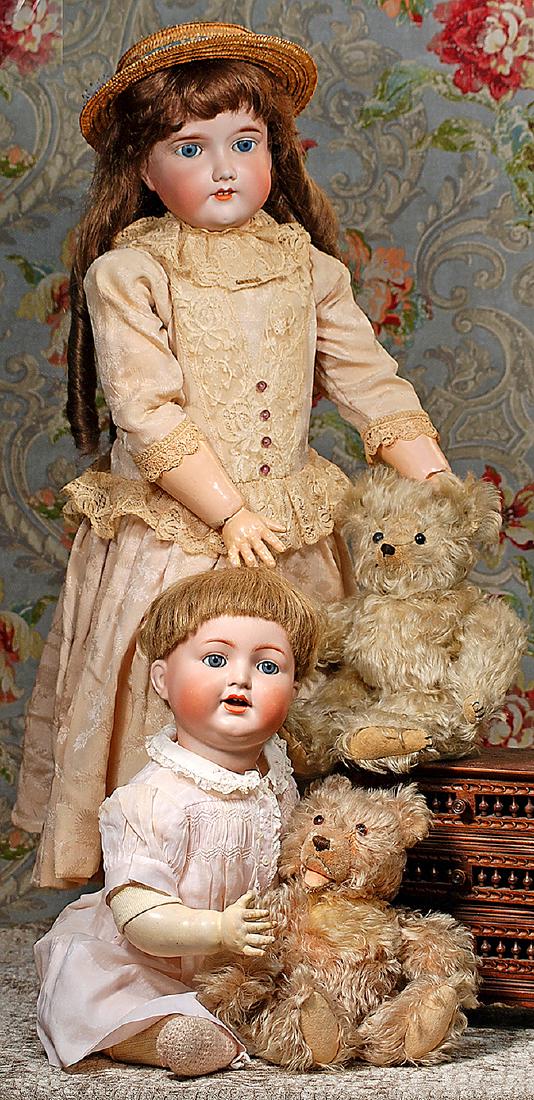 TWO GERMAN MOHAIR TEDDY BEARS 12"-13" Each has long (1 of 2)