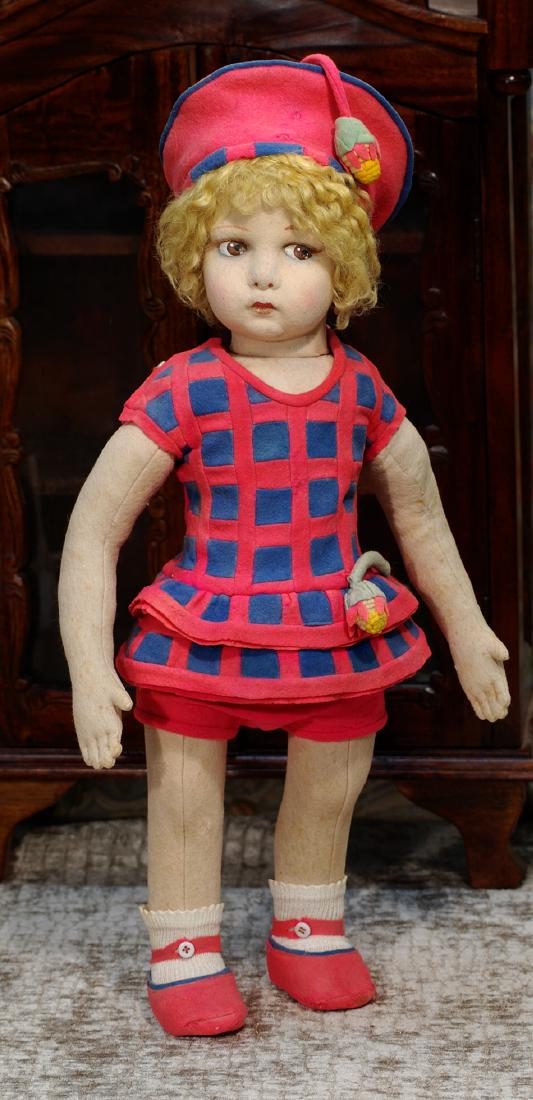 LARGE ITALIAN CLOTH LENCI DOLL WITH VERY POUTY FACE (1 of 2)