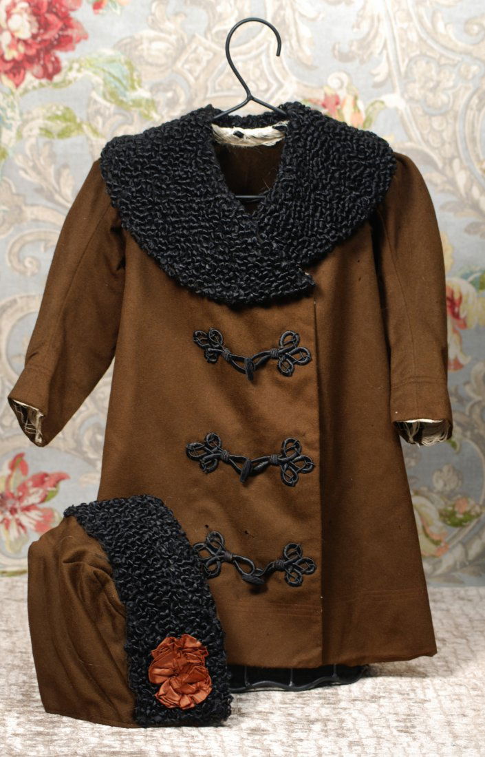 ANTIQUE DOLL COAT WITH MATCHING HAT (1 of 1)