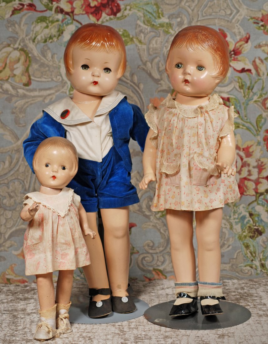 THREE AMERICAN COMPOSITION DOLLS (1 of 1)