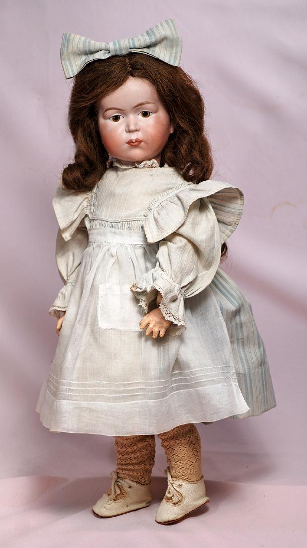 82. GERMAN BISQUE CHARACTER DOLL BY MYSTERY MAKER. (1 of 2)