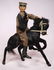 264. SWISS METAL DOLL BY BURCHERER. 8". paper mache