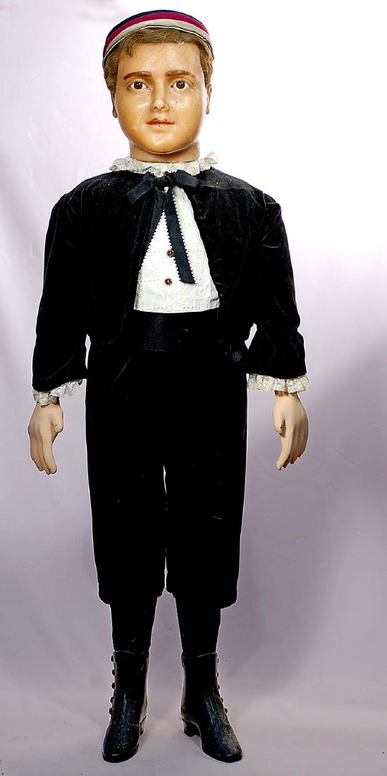 304. FRENCH POURED WAX MANNEQUIN. 43". Poured wax head (1 of 2)