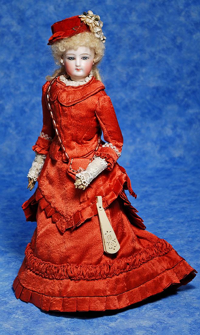 133. PETITE FRENCH BISQUE POUPEE. Marks: 1. 14”. (1 of 2)