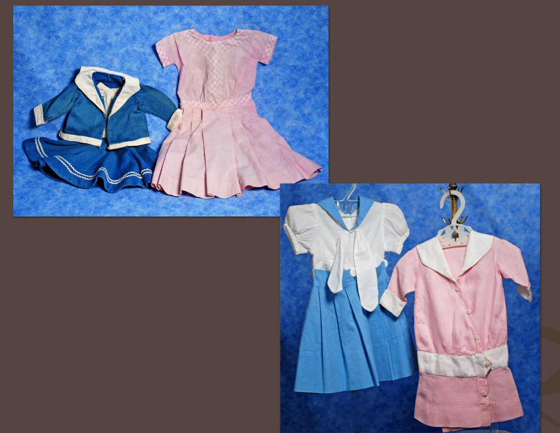 FOUR COTTON DOLL DRESSES. (1 of 1)