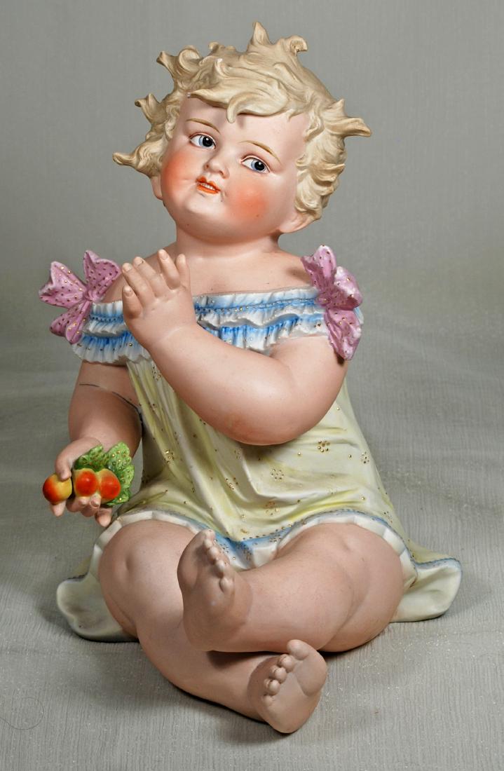 59. LARGE ANTIQUE BISQUE PIANO BABY BY CONTA & BOEHME.