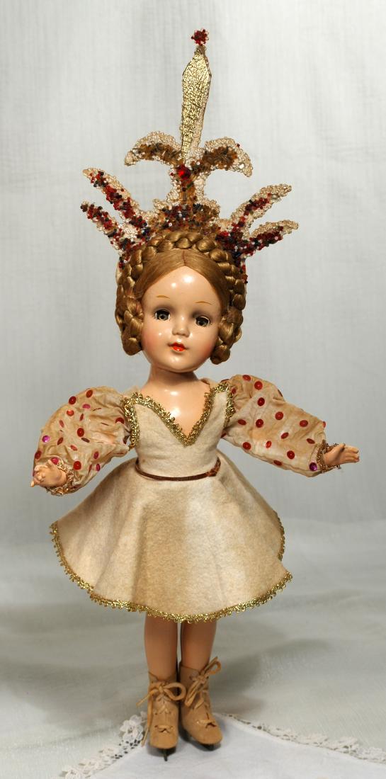 67. COMPOSITION DOLL IN RARE ORIGINAL ICE SKATING (1 of 1)