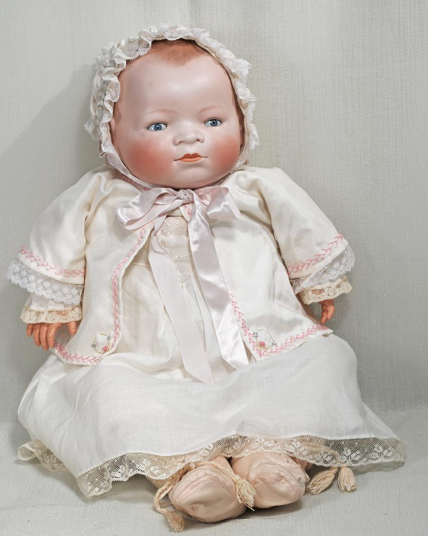 136. LARGE SIZE GERMAN BISQUE BYE-LO BABY. Marks: Copr. (1 of 1)