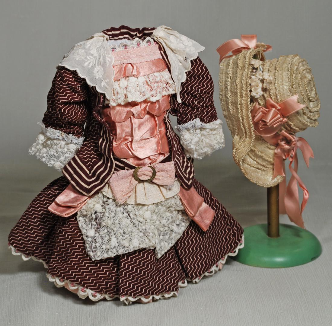 181. PRETTY DRESS & BONNET FOR FRENCH BEBE. Two-piece (1 of 1)