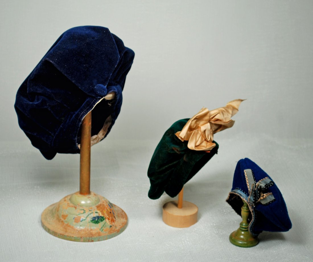 THREE ANTIQUE DOLL HATS (1 of 1)