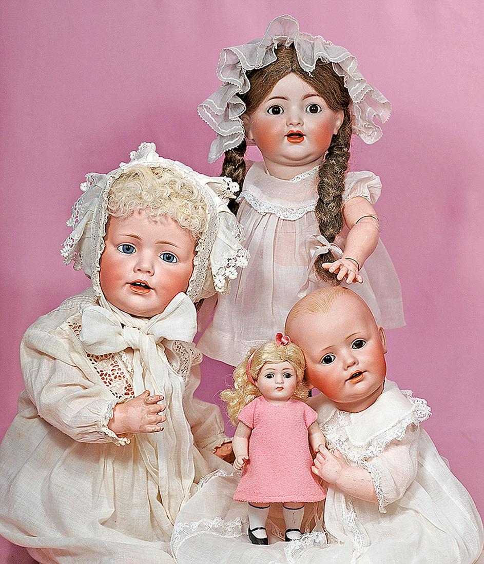 76. GERMAN BISQUE KESTNER CHARACTER BABY KNOWN AS: 76. GERMAN BISQUE KESTNER CHARACTER BABY KNOWN AS “HILDA”. Marks: J.D.K. made in Germany. 15”. Solid-domed bisque socket head, painted blonde hair, brown sleep eyes, painted lashes, feathered br