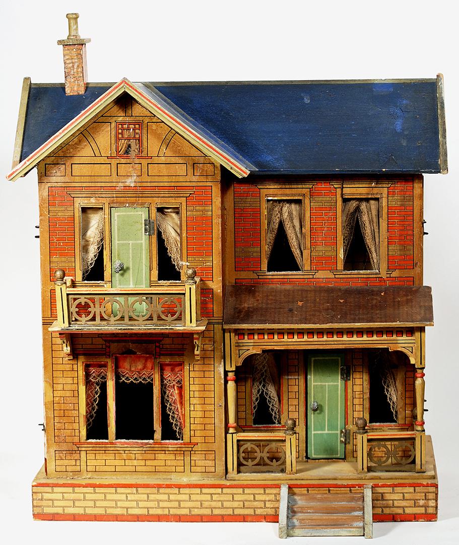 Blueroof German Wooden And Paperlithographed Dollhouse