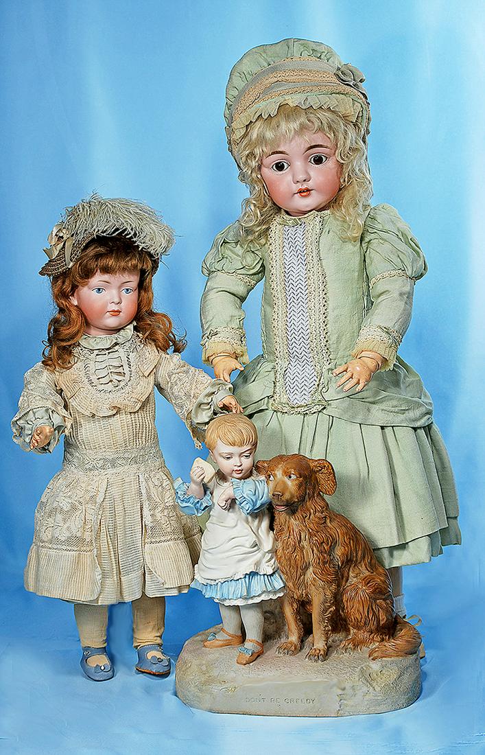 RARE, LARGER SIZE MODEL OF KESTNER 143 CHARACTER.: RARE, LARGER SIZE MODEL OF KESTNER 143 CHARACTER. Marks: made in Germany 143. 26". Bisque socket head, brown sleep eyes, painted lashes, feathered brows, open mouth, accented lips, upper teeth, blonde