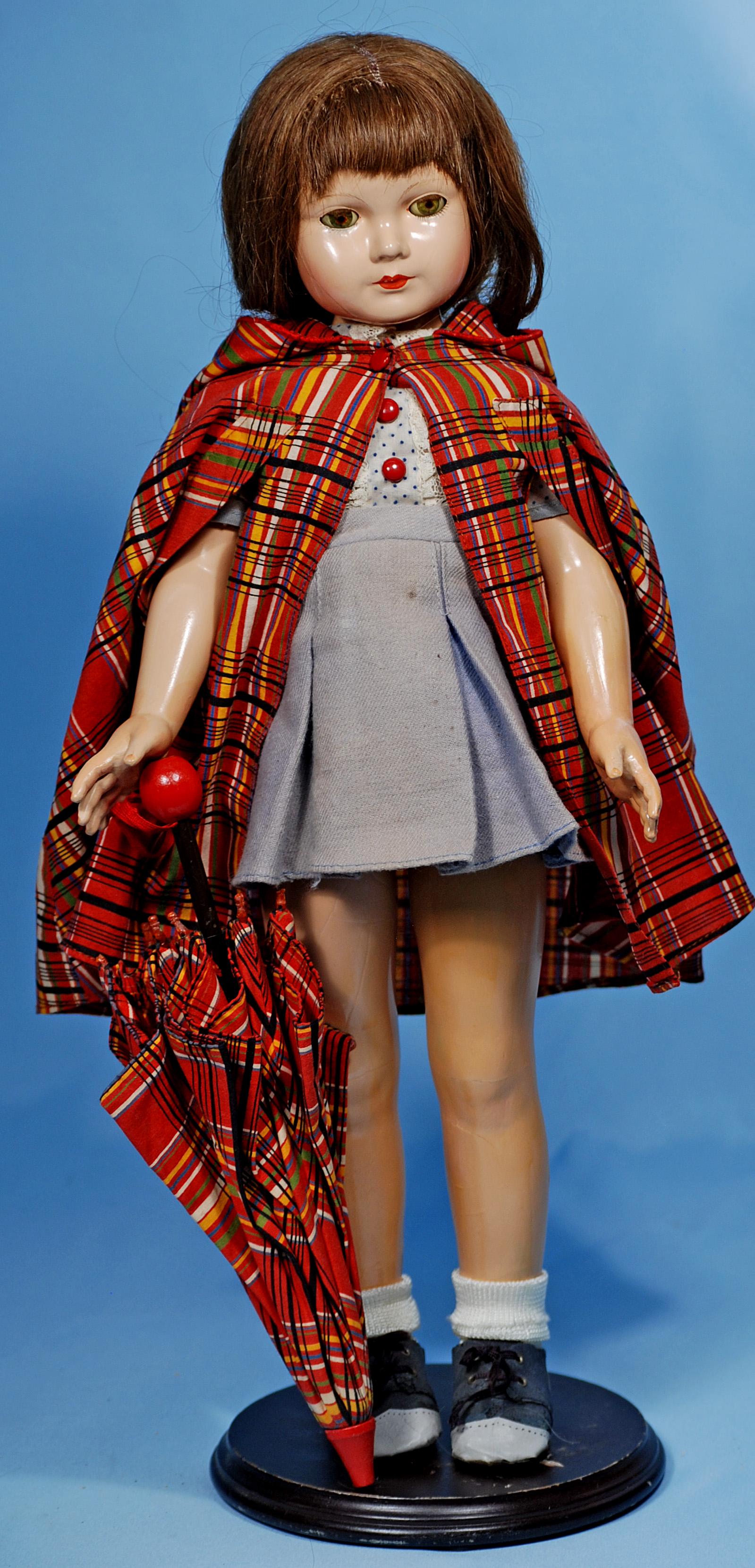 COMPOSITION "AMERICAN CHILD" BY EFFANBEE. Marks:: COMPOSITION "AMERICAN CHILD" BY EFFANBEE. Marks: Effanbee – American Children. 20". Composition socket head, five-piece jointed body, brown sleep eyes, painted and applied lashes, closed mouth, brow