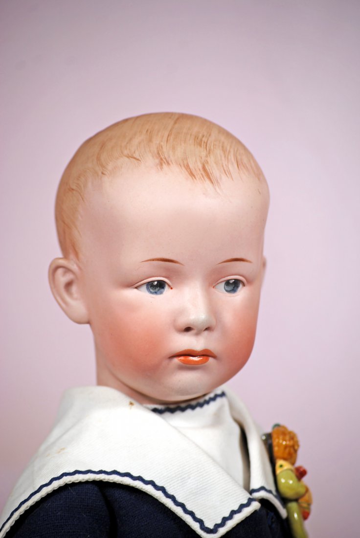 GERMAN BISQUE POUTY CHARACTER BOY BY GEBRUDER HEUBACH. (1 of 2)