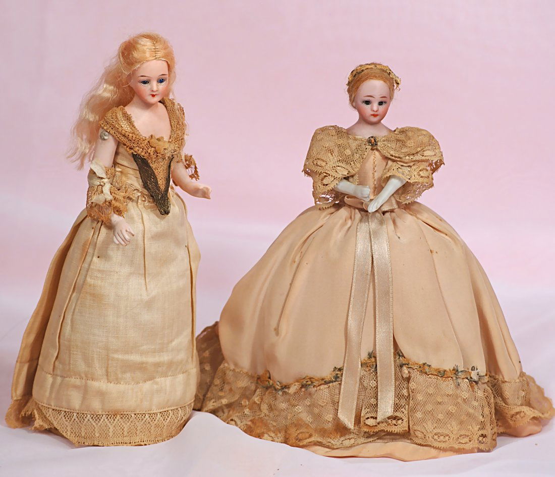 TWO GERMAN BISQUE DOLLS AS PINCUSHION (1 of 1)