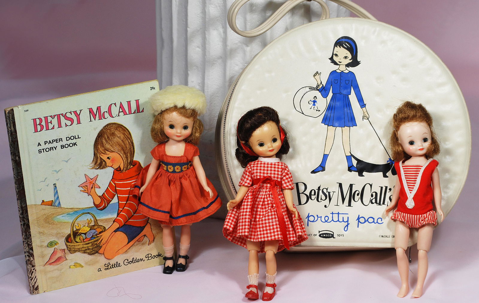 THREE AMERICAN CHARACTER BETSY MC CALL DOLLS PLUS BOOK (1 of 1)