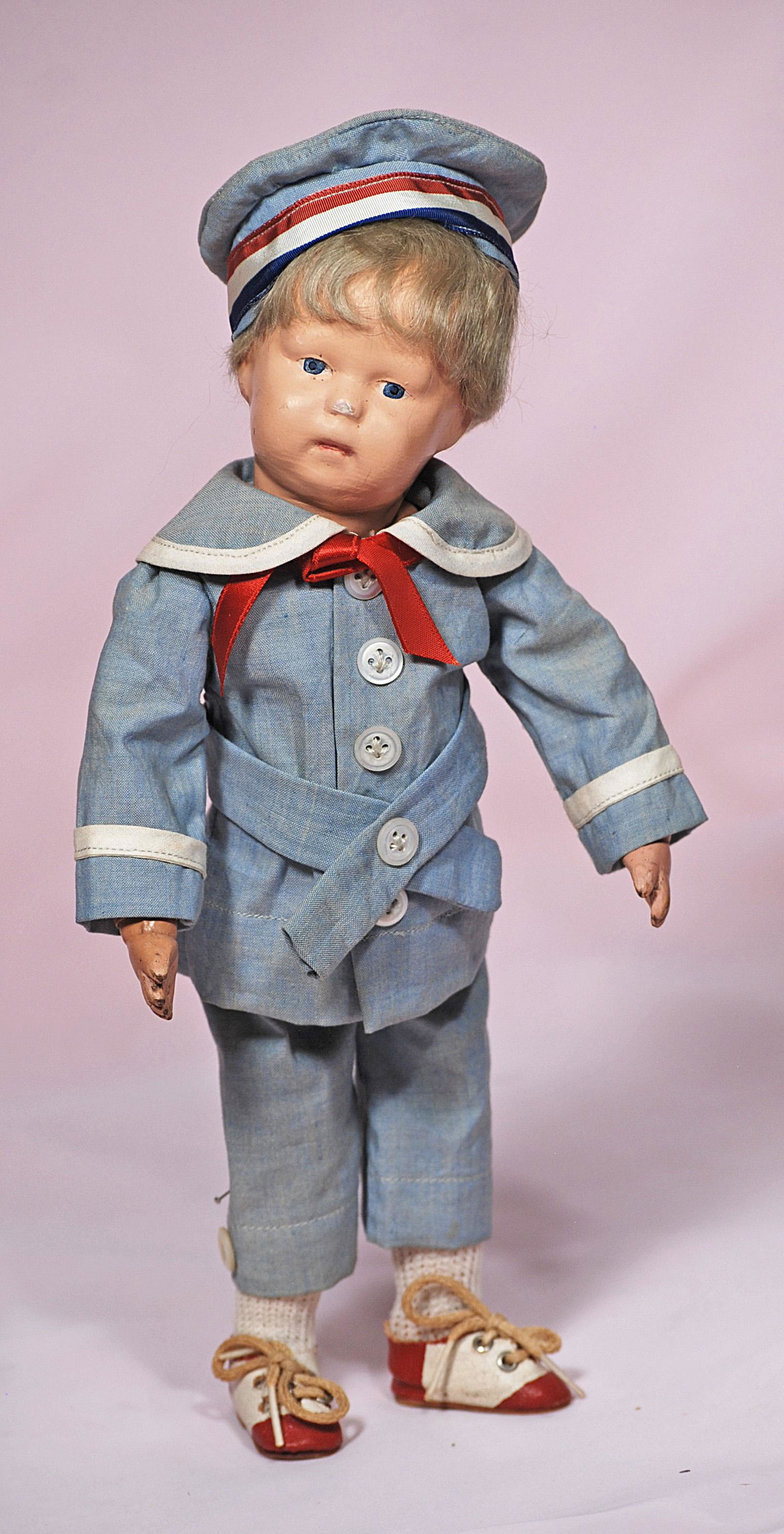 SCHOENHUT CARVED WOODEN BABY-FACE DOLL (1 of 2)