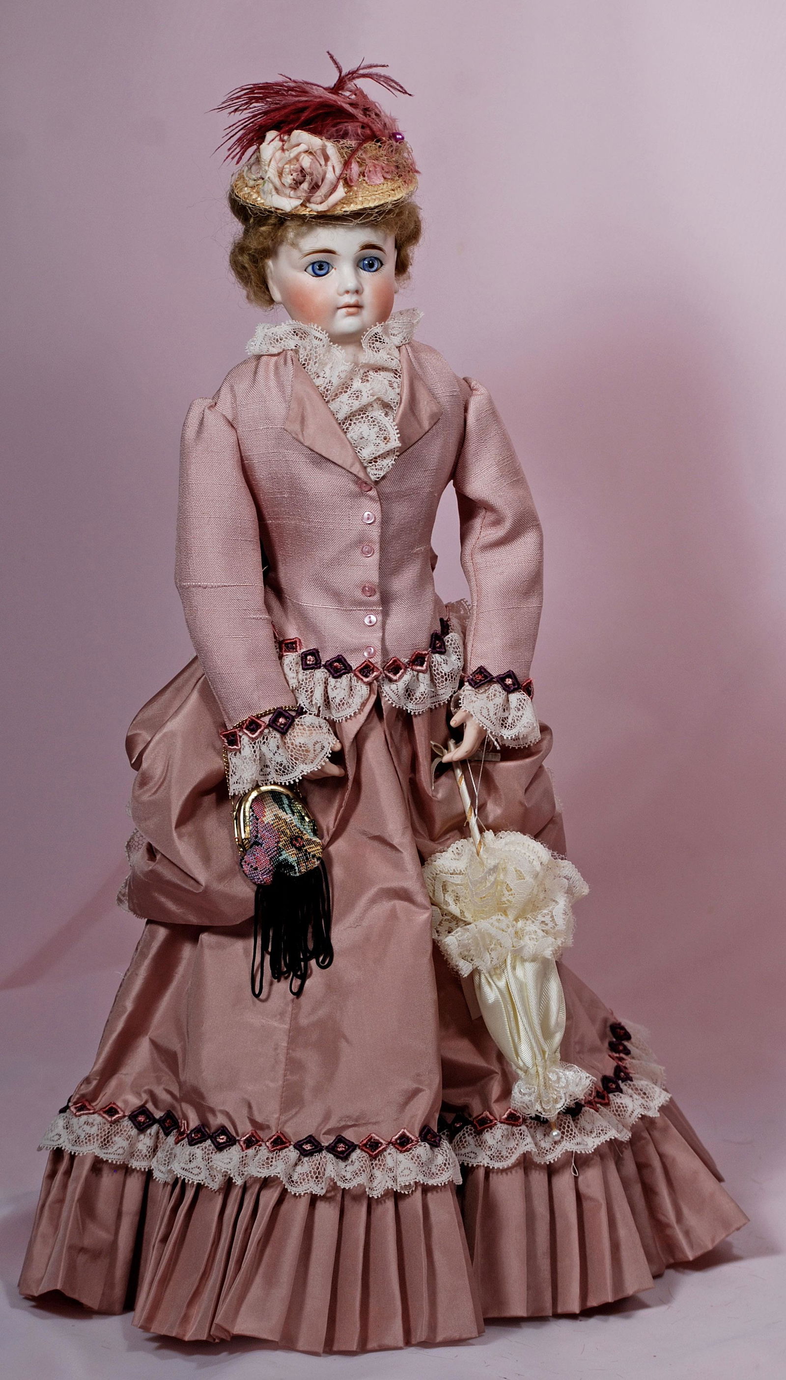 GERMAN BISQUE, CLOSED-MOUTH LADY DOLL ATTRIBUTED TO (1 of 2)