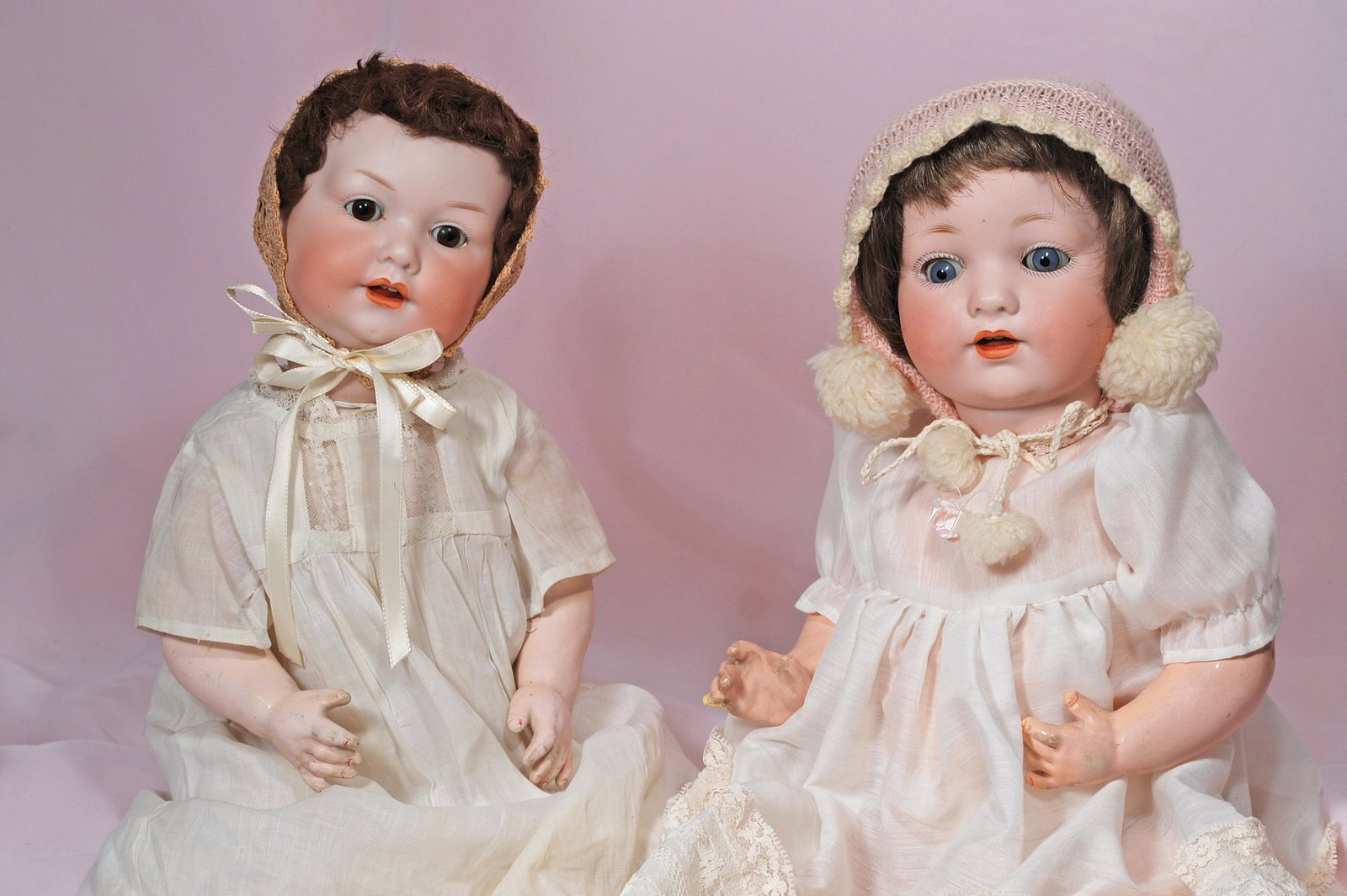 TWO GERMAN BISQUE CHARACTER BABIES BY MARSEILLE (1 of 1)