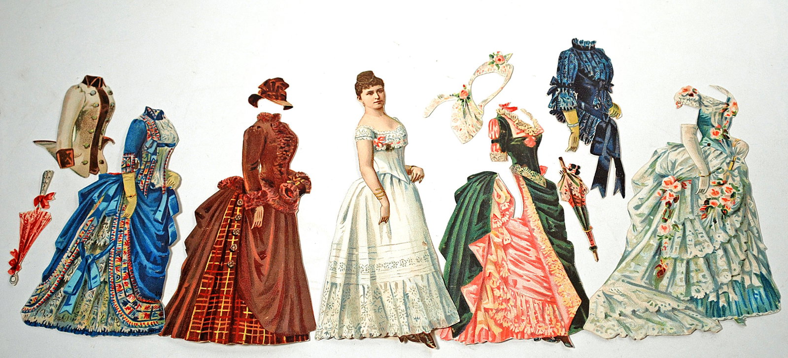 FAMOUS FACES PAPER DOLLS BY WS&B, 1880s: FAMOUS FACES PAPER DOLLS BY WS&B, 1880s. Mostly 6" to 7" engraved paper dolls, including Princess Irene of Hesse, Prince Henry of Prussia, Prince Bernard, and Princess Margaretha of Prussia with beaut