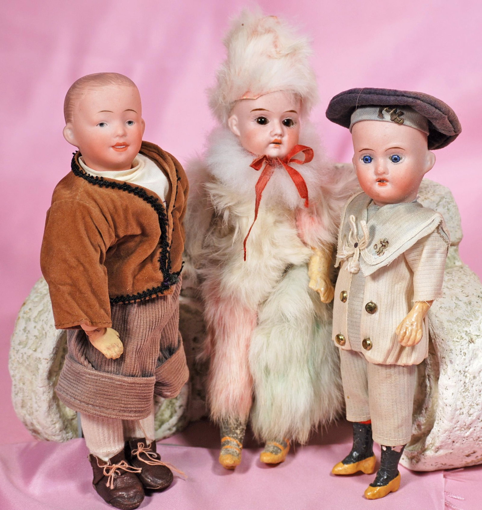 THREE SMALL GERMAN BISQUE DOLLS (1 of 1)