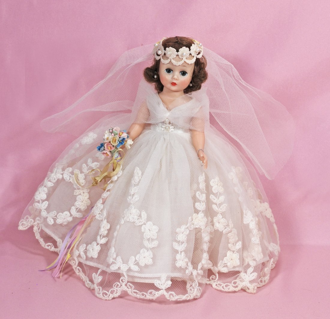 ALEXANDER 1958 CISSETE IN WREATH WEDDING GOWN. (1 of 1)