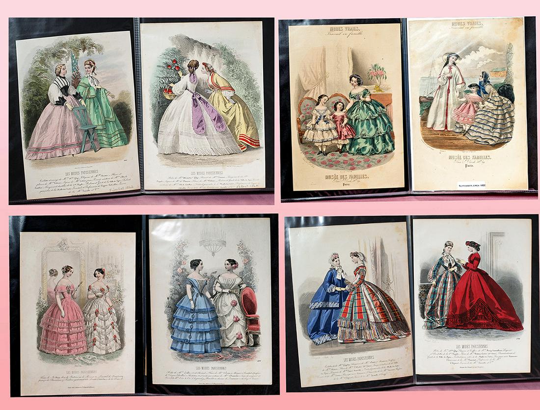 42-PAGE FOLIO OF EARLY HAND-COLORED FASHION PRINTS (1 of 6)