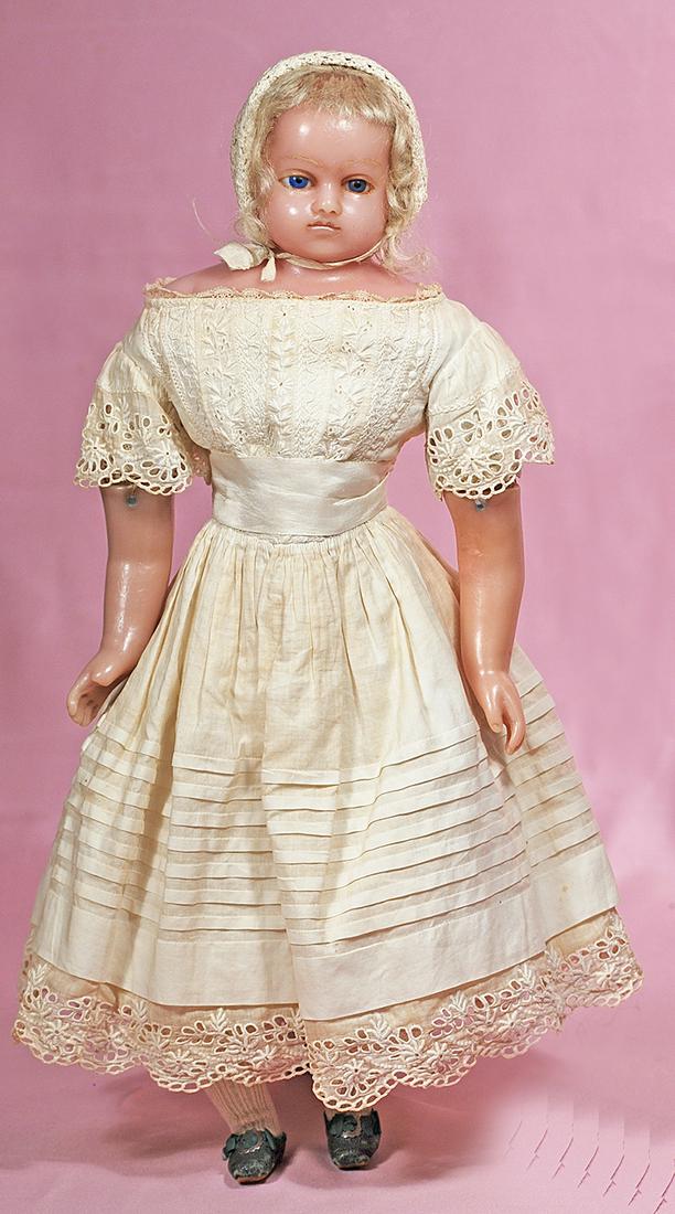 LOVELY ENGLISH POURED WAX DOLL. (1 of 2)