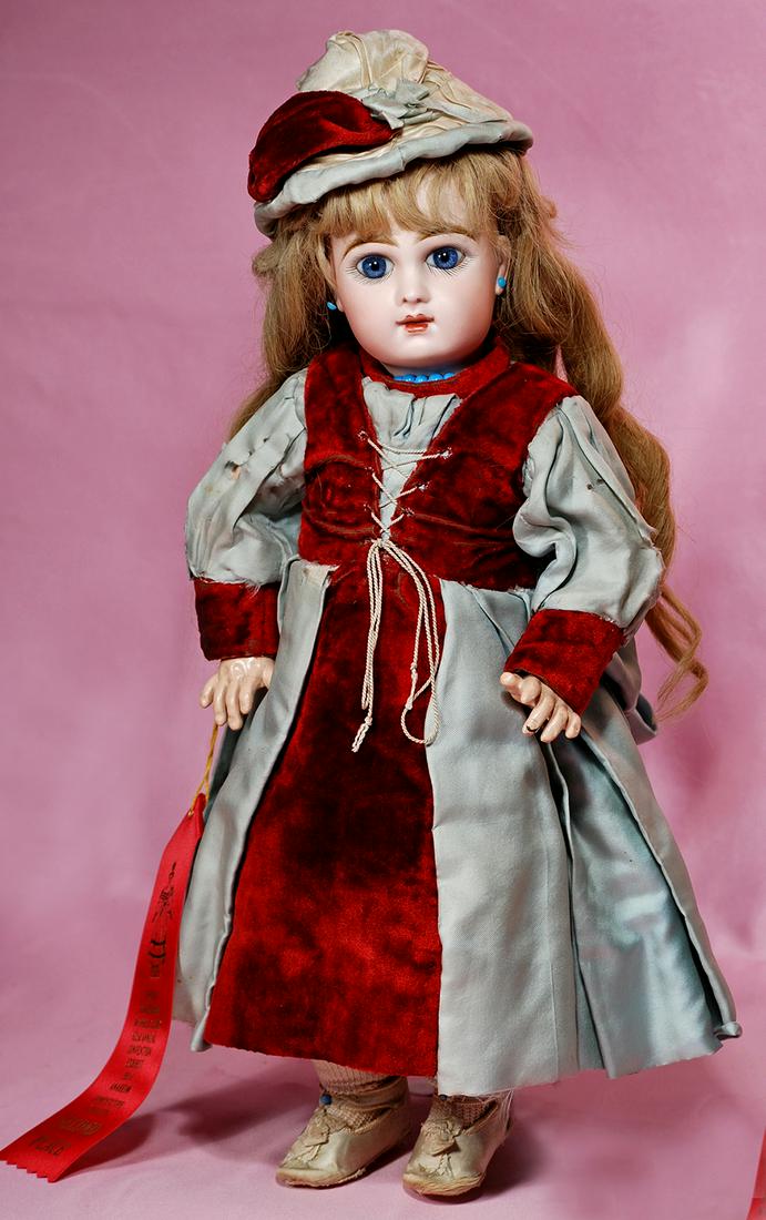 French Bisque Blue Eyed Tete Jumeau Bebe Apr 24 21 Frasher S Doll Auction In Mo