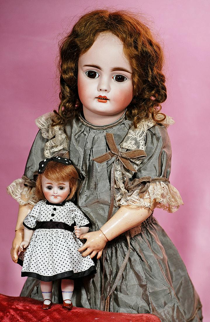 GERMAN ALL-BISQUE, GLASS-EYED, CHARACTER. (1 of 2)