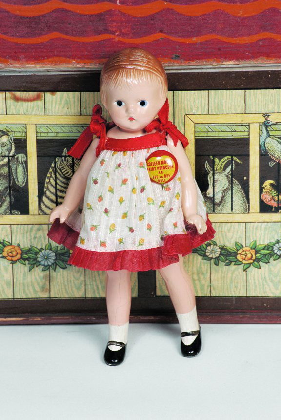 COMPOSITION "WEE PATSY" BY EFFANBEE. Marks: Effan: COMPOSITION "WEE PATSY" BY EFFANBEE. Marks: Effanbee-Wee Patsy. 6". Jointed shoulders and hips, molded and painted brown hair, painted blue eyes, tiny closed mouth, painted shoes and socks, original r