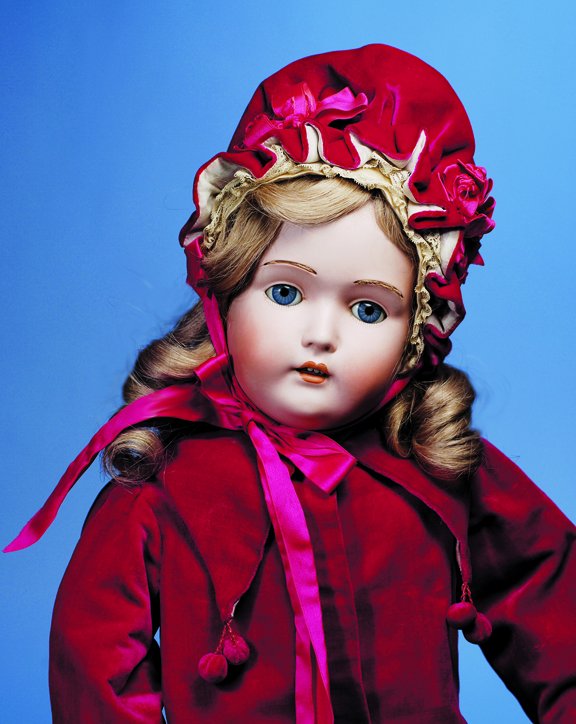 GERMAN BISQUE DOLL BY KESTNER. Marks: K. made i: GERMAN BISQUE DOLL BY KESTNER. Marks: K. made in Germany 14. 196. 25". Bisque socket head, blue sleep eyes, painted lower lashes, inset eyebrows, open mouth, shaded and accented lips, upper teeth, blo