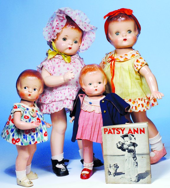 ALL-ORIGINAL SLEEP-EYED PATSY COMPOSITION DOLL BY: ALL-ORIGINAL SLEEP-EYED PATSY COMPOSITION DOLL BY EFFANBEE. Marks: Effanbee Patsy. 14". Socket head on five-piece jointed body, painted brown hair, green sleep eyes, painted lashes, tiny closed mouth,