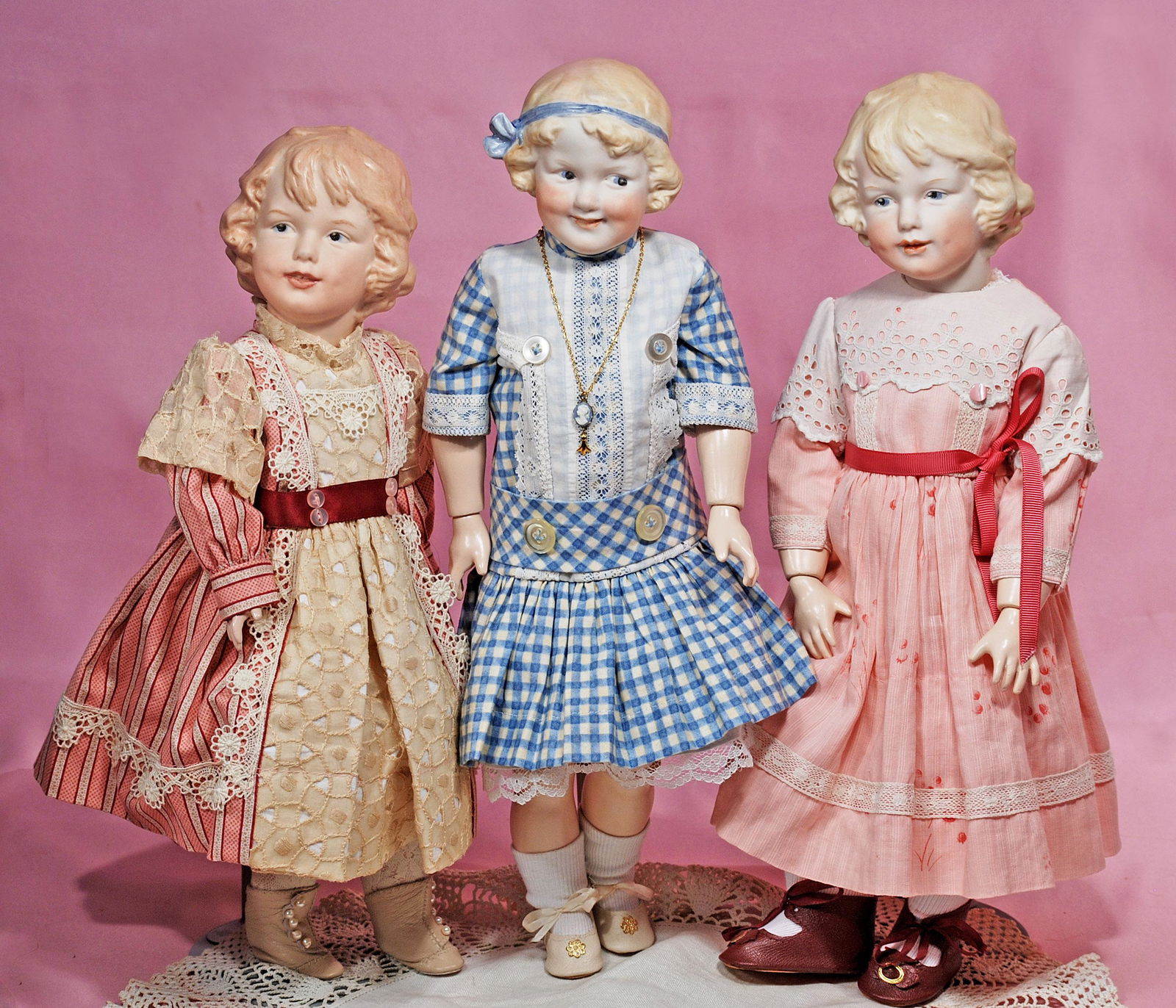 THREE ARTIST GEBRUDER HEUBACH BISQUE CHARACTER GIRLS (1 of 1)