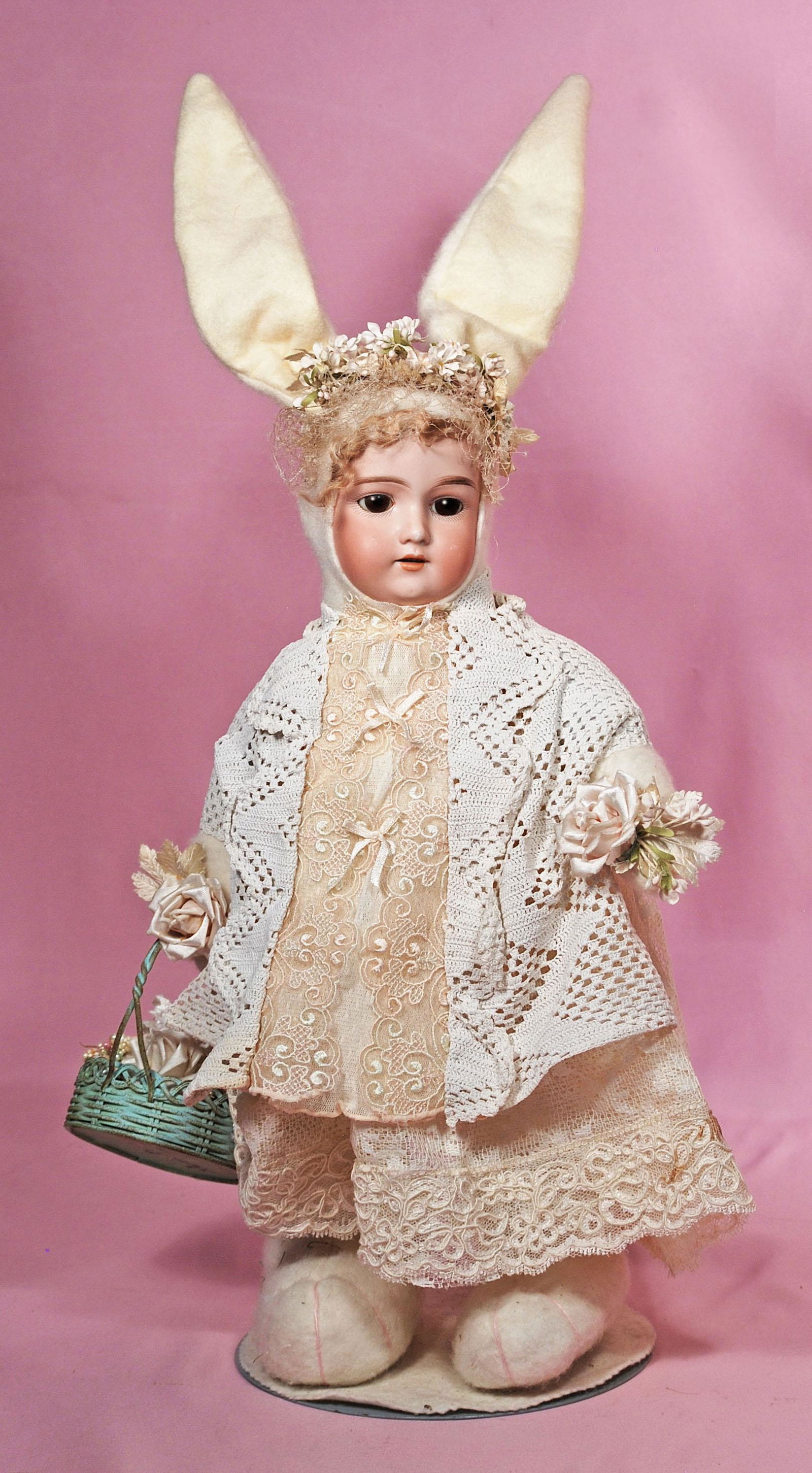 GERMAN BISQUE DOLL AS BUNNY RABBIT (1 of 1)