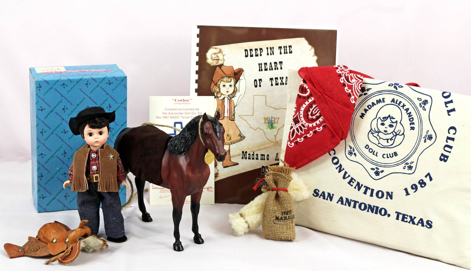 TWO 1987 ALEXANDER CONVENTION DOLLS: COWBOY/HORSE & (1 of 2)