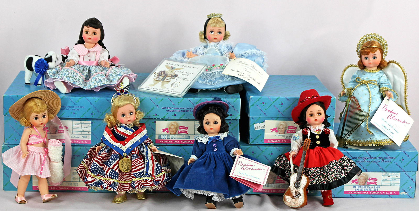 EIGHT ALEXANDER DOLLS. (1 of 1)