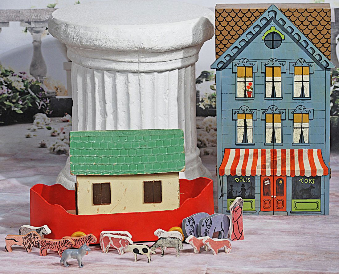 TOY NOAH'S ARK AND DOLLHOUSE CABINET (1 of 1)