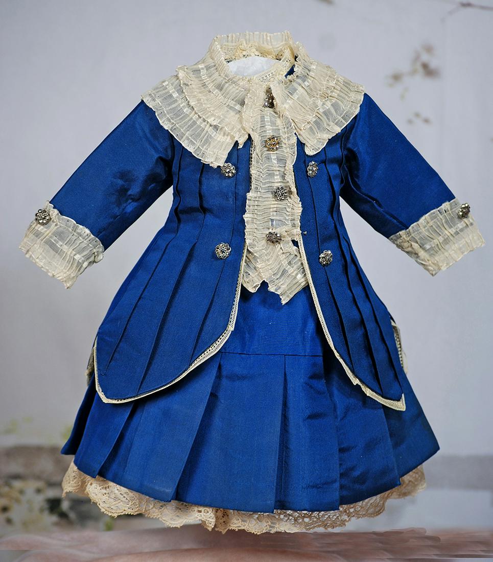 BLUE SILK TWO-PIECE DRESS FOR BEBE (1 of 1)