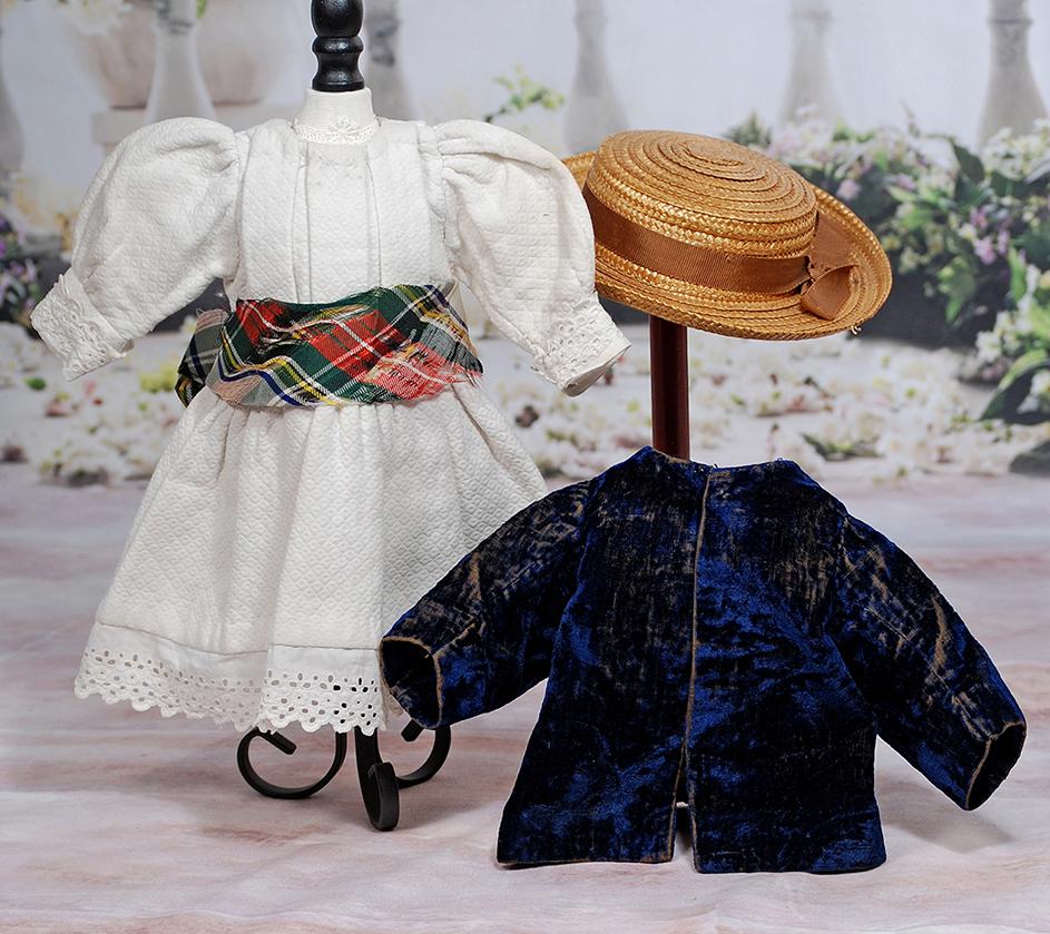 DOLL DRESS, JACKET AND BONNET (1 of 1)