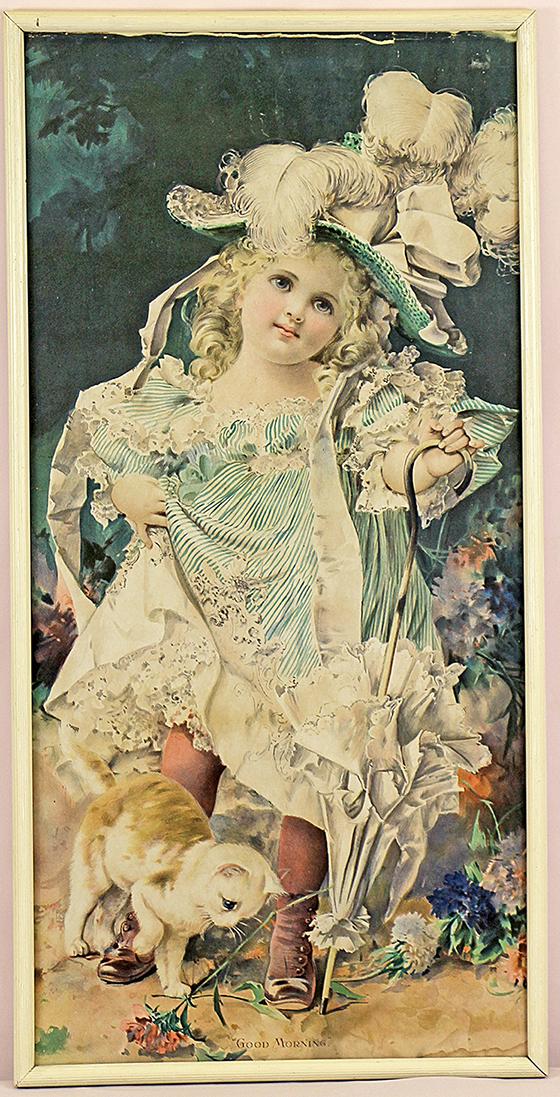 FRAMED VICTORIAN LITHOGRAPH “GOOD MORNING” BY WOOLSEN (1 of 1)