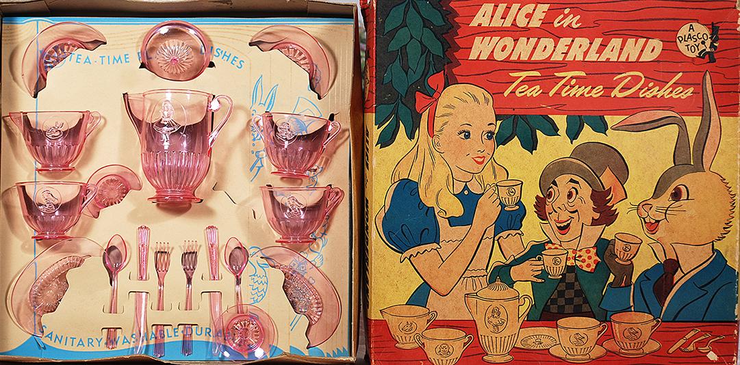 ALICE IN WONDERLAND “TEA TIME” BOXED TEA SET BY PLASCO, (1 of 1)
