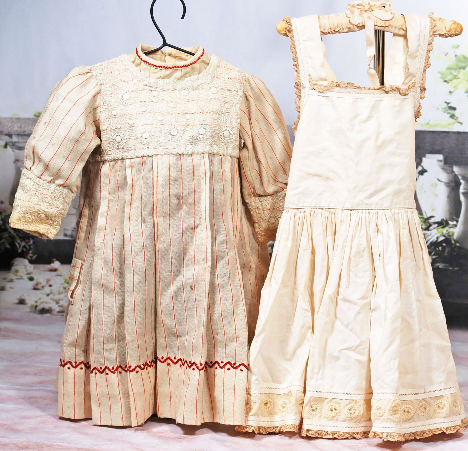 ANTIQUE DOLL DRESS AND SLIP FOR LARGE DOLL (1 of 1)