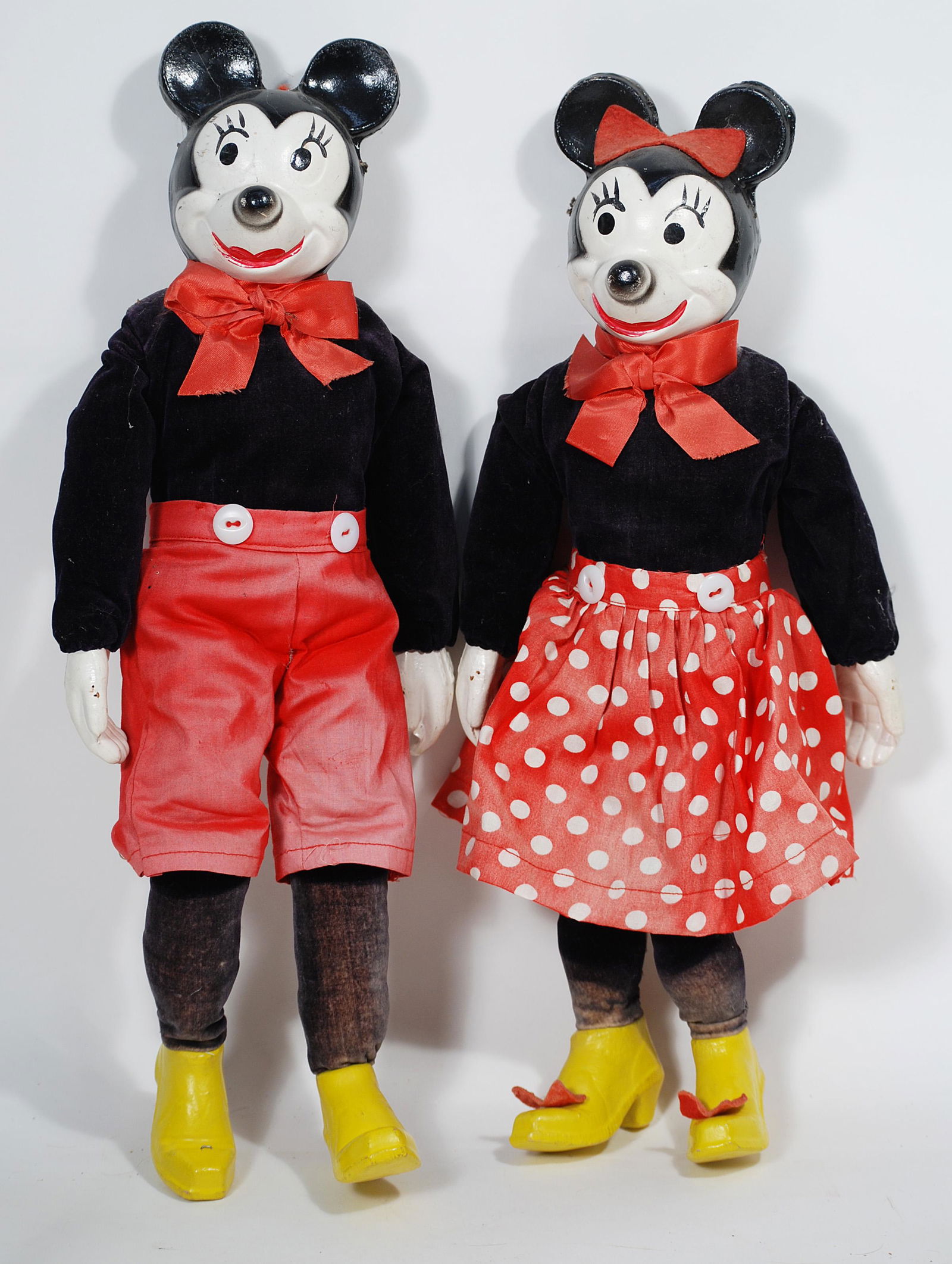 COMPOSITION MICKEY & MINNIE MOUSE DOLLS (1 of 1)