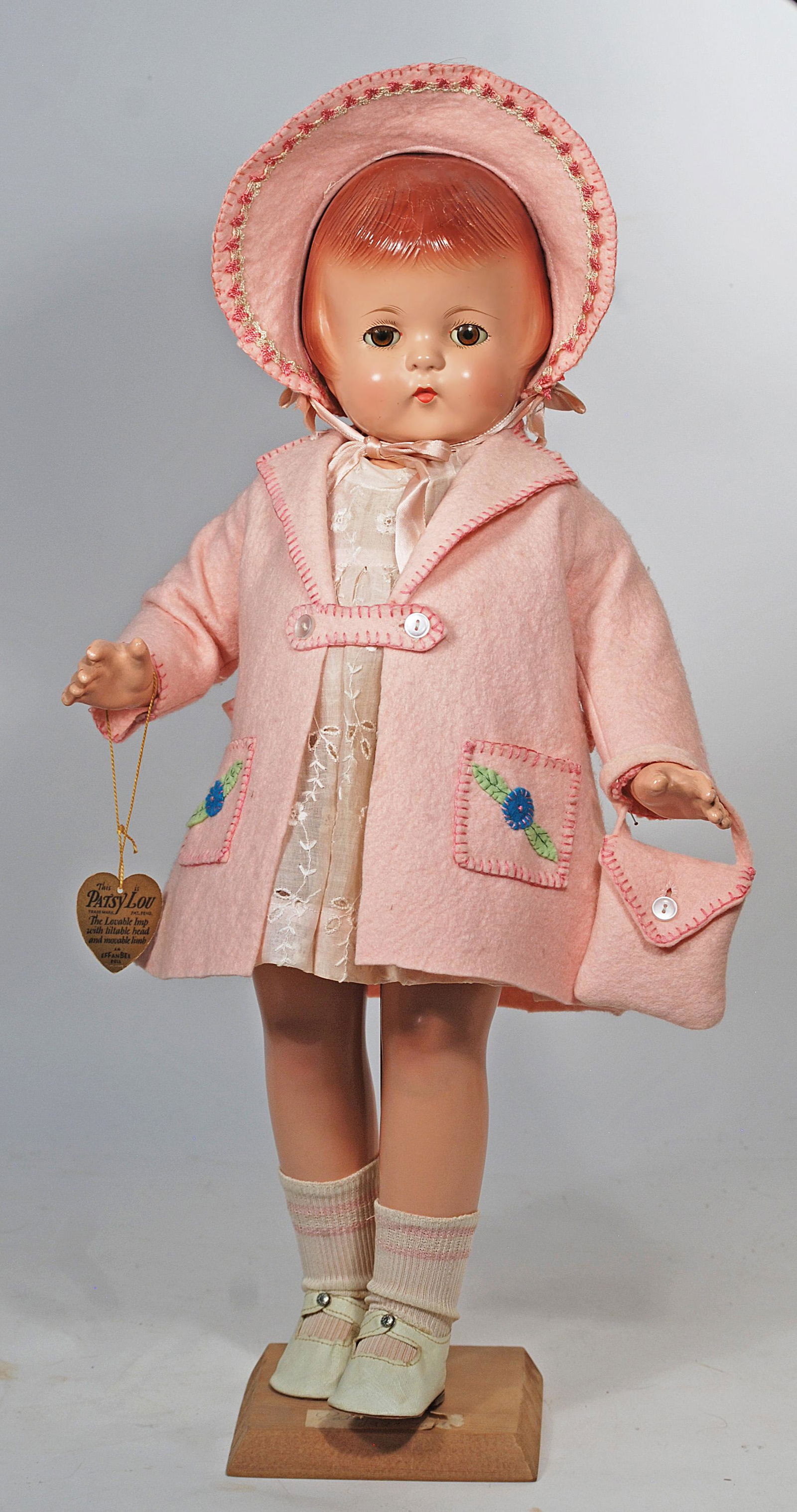 EFFANBEE COMPOSITION PATSY LOU IN PINK WOOL COAT AND (1 of 1)