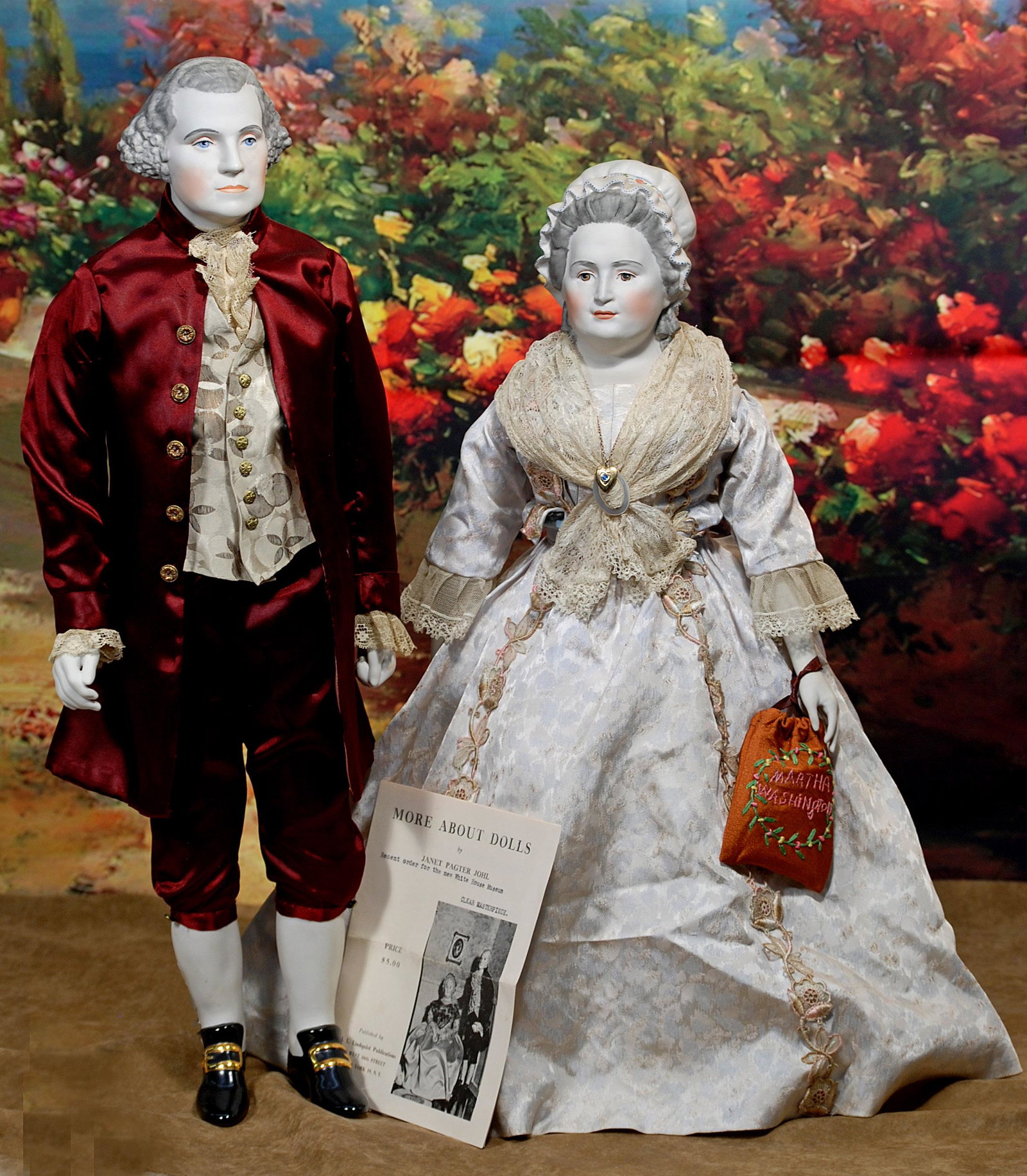 GEORGE AND MARTHA WASHINGTON PORTRAIT DOLLS BY EMMA (1 of 1)